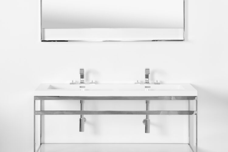 OTL-168_1 Double sink console final design steel frame